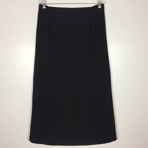 (M5) VTG E.M.R Suits Womens Skirt Size 18 Black Long Slit Zip Elastic Lined